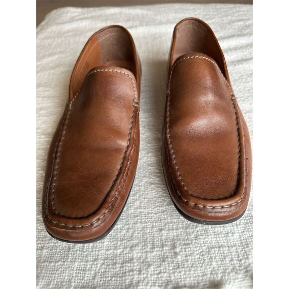 Alfani Men's Brown Leather Slip-On Dress Loafers Size 11 - Picture 2 of 5